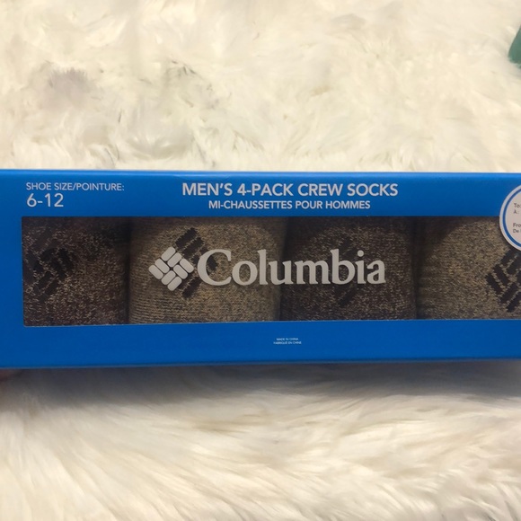 Columbia Other - Columbia men’s four pack crew socks shoe size 6-12